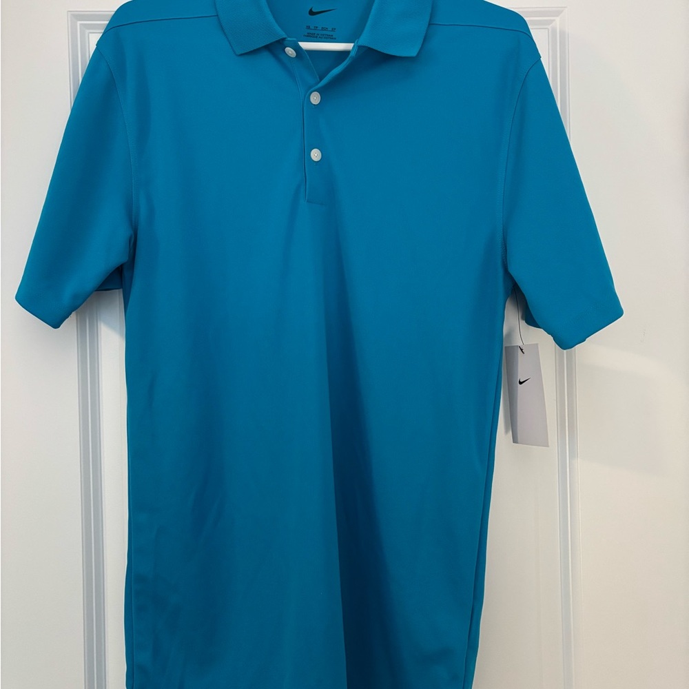 Nike Blue Polo Golf Shirt Classic Knit Short Sleeve